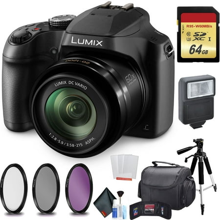Panasonic Lumix DC-FZ80 Digital Camera with Carrying Case and 64GB Memory Card