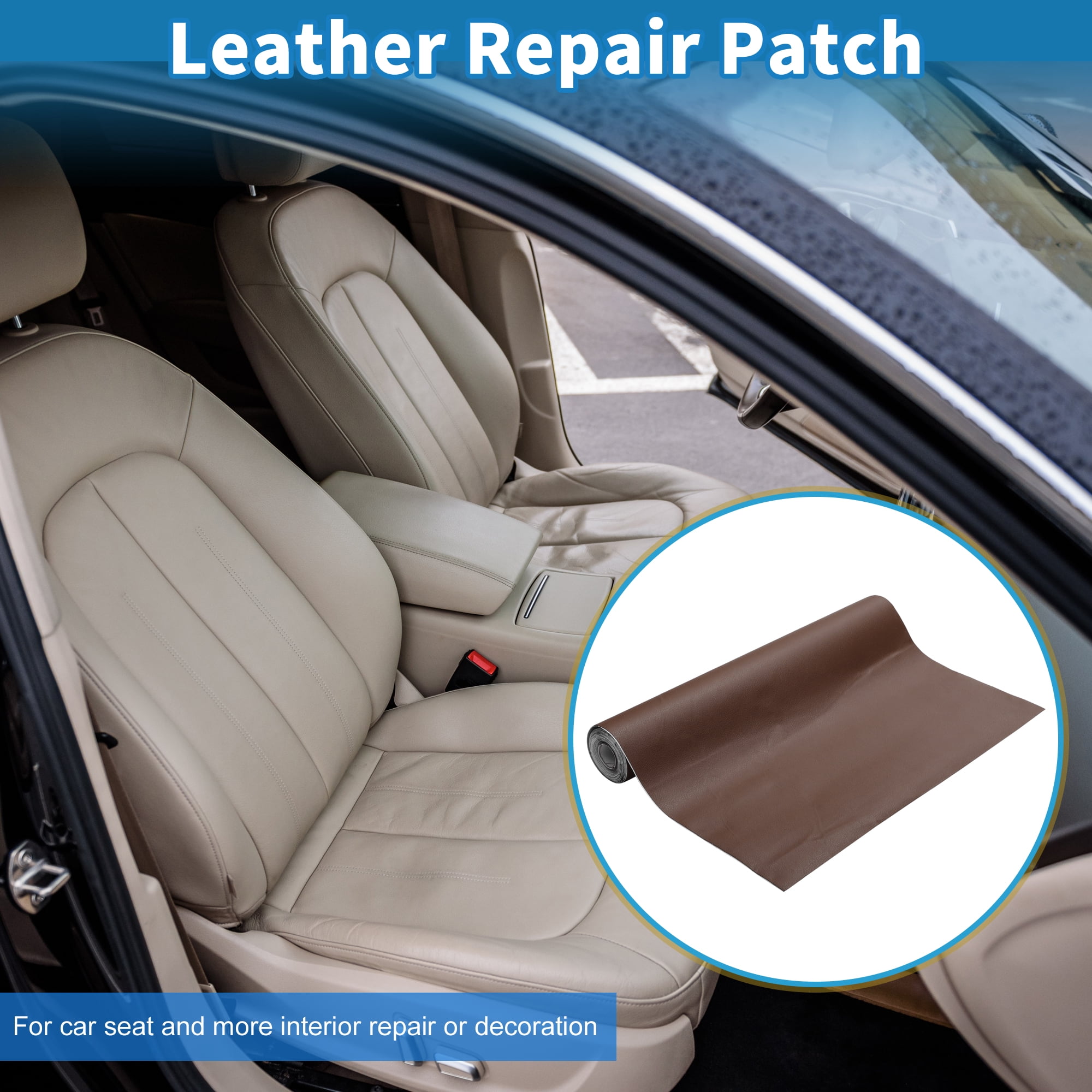 Unique Bargains Self Adhesive Leather Repair Patch Strong Stickiness Leather Repair Tape Leather 1 Pcs Brown 17" x 158"