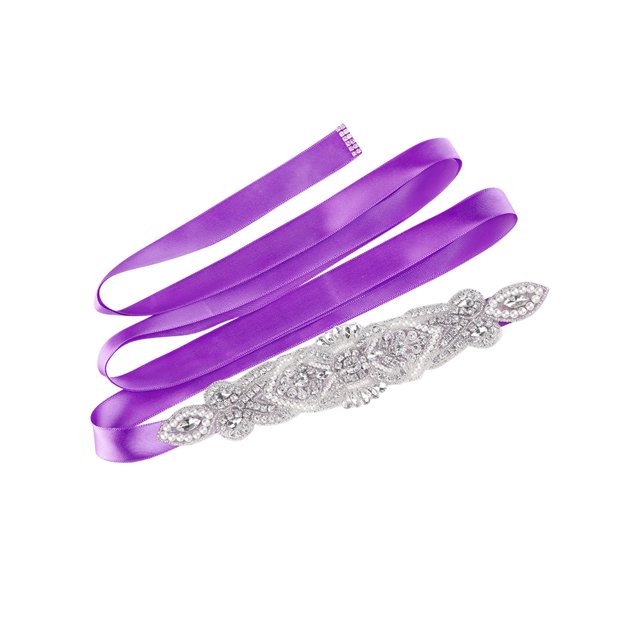 Unique Bargains Perles de Strass Femmes Décor Ruban de Satin Ceinture de Mariage