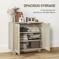 thumbnail image 4 of HOMCOM Kitchen Storage Cabinet with Linen Doors and Adjustable Shelves, 4 of 9