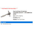 thumbnail image 2 of Front Left Outer Tie Rod End - Compatible with 2011 - 2016 BMW 535i xDrive 2012 2013 2014 2015, 2 of 2