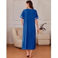 thumbnail image 5 of Ekouaer Women Zipper Robes Knit Short Sleeve House Coat Soft Bathrobe Full Length Housecoat Dressing Gown with Pockets, 5 of 6
