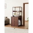 thumbnail image 2 of NARTRU Large Litter Box Enclosure for Self Cleaning Litter Box, Hidden Automatic Cat Litter Box Furniture with Shelves, Walnut, 2 of 7