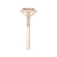 thumbnail image 3 of ANGARA Natural Cushion 1.2 ct Morganite Halo Ring with Marquise Motifs in 14K Rose Gold for Women | Birthday, Anniversary, Jewelry Gift for Women | Natural Morganite Ring, 3 of 11