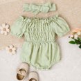 thumbnail image 2 of Eashery Baby Casual Tulle Rompers for Girls Solid Ruffle Lace Baby Rompers Boy Girl Green 80, 2 of 5