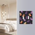 thumbnail image 4 of Yayeee Toggle Light Switch Wall Plate 3-Gang 6.37"x4.48" Decorative Outlet Cover, Halloween Purple Ghosts, 4 of 7