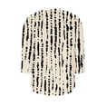 thumbnail image 4 of Njagoc3 Womens 3/4 Sleeve V-Neck Geometric Print Blouse - Lightweight Summer Casual Wear (Black & White), 4 of 6
