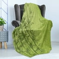 thumbnail image 4 of Exotic Soft Flannel Fleece Throw Blanket, Tropical Forest Rainforest Jungle Paradise Ecology Feng Shui Spa, Cozy Plush for Indoor and Outdoor Use, 70" x 90", Green Fern Green, by Ambesonne, 4 of 5
