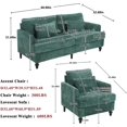 thumbnail image 2 of Modern Accent Chair, Single Sofa Arm Chair with Cushion Back, Mid-Century Modern Upholstered Armchair Reading Club Chair for Living Room,Bedroom,Lounge, 2 of 7