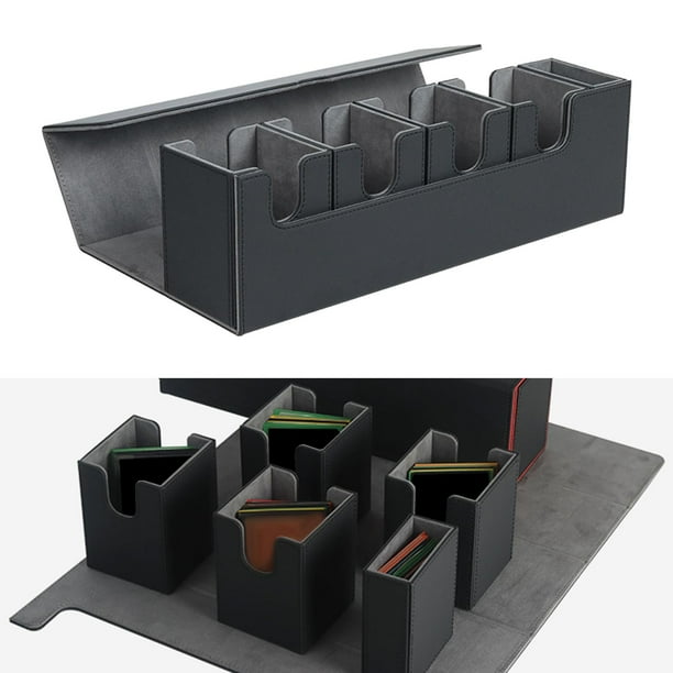 Caja organizadora de 5 compartimentos para almacenamiento, juguete de s de , capacidad para 400 contenedor de s de juego Premium de álbum para Negro DYNWAVEMX Estuche de baraja de cartas coleccionables
