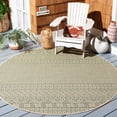 thumbnail image 2 of Safavieh Courtyard Naomi Geometric Indoor/Outdoor Area Rug, Dark Green/Beige, 6'7" x 6'7" Round, 2 of 10
