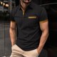 thumbnail image 1 of pstuiky camisetas de hombre, Camisa informal de verano para hombre con bolsillo en el pecho, cuello con botones y manga corta a juego. camisetas de hombre s, 1 of 7
