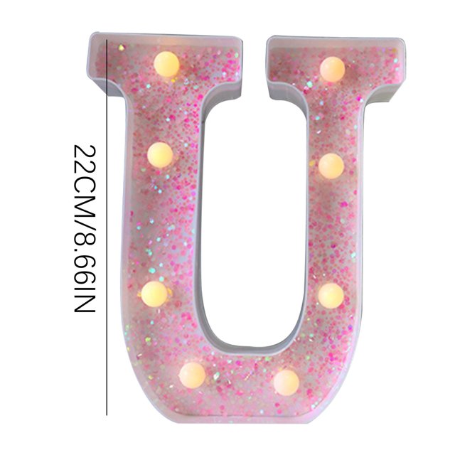 JilgTeok 2 Packs Colorful Light Up Letters LED Letter Lights for Proposal Statement Birthday Party Wedding Home Bar Decoration Scene Decorative Light Clearance