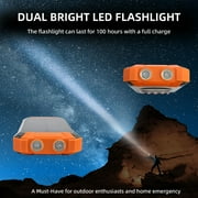 Solar Power Bank 46800mAh, Portable Wireless Charger, 18W Fast Charging External Battery Pack with 4 Cables for Cell Phones, Solar Panel Charging with Dual Flashlight for Camping