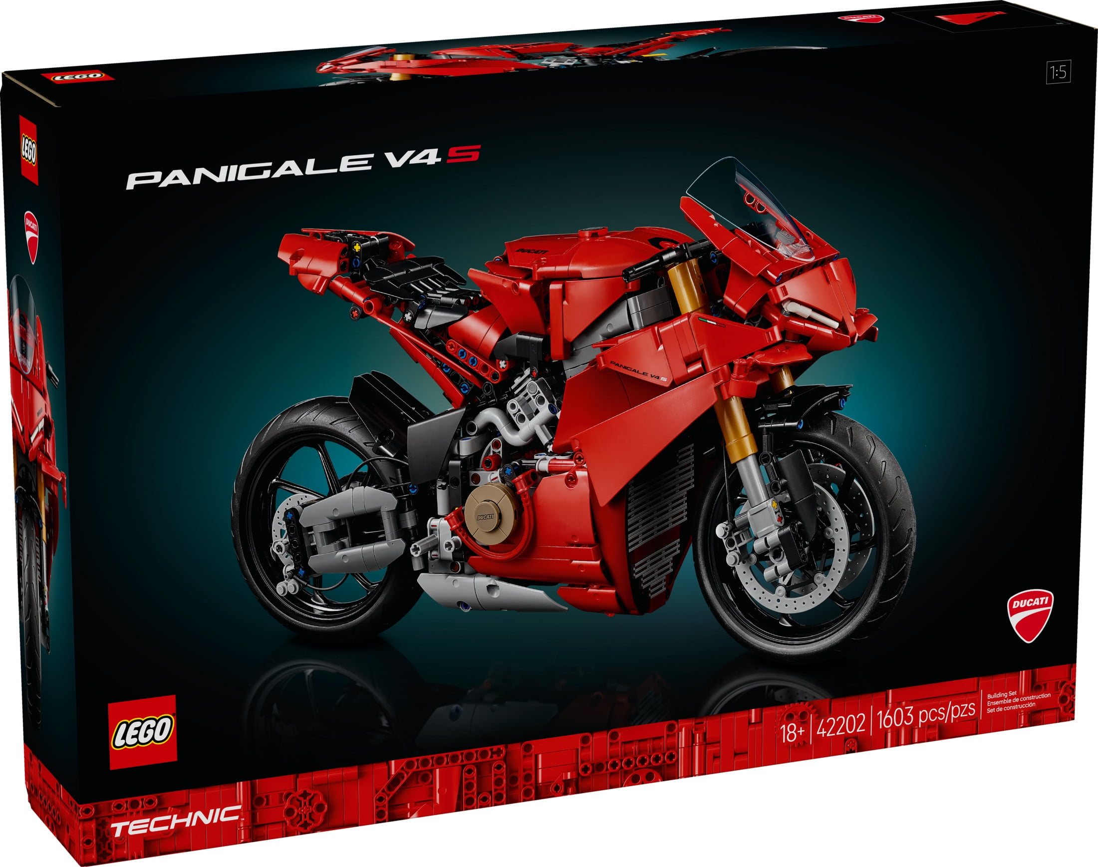 LEGO Technic Ducati Panigale V4 S Motorcycle Toy - Building Set for Adults, Men & Women, Ages 18+ - Gift for Ducati & Motorcycle Fans - 42202