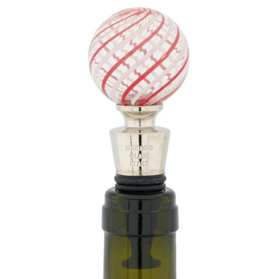 GlassOfVenice Murano Glass Bottle Stopper - Pink