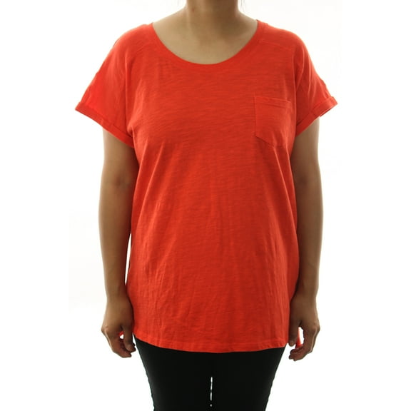 Style & Co.  Poppy Petal Short-Sleeve Pocket Tee M