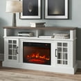 thumbnail image 2 of BELLEZE  58" TV Stand with 23" Electric Fireplace, Fireplace TV Console for TV up to 65 Inch, Home Entertainment Center with Storage Cabinet & Adjustable Shelves - Astorga (White), 2 of 7