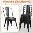 thumbnail image 2 of Lacoo Metal Dining Chair Indoor-Outdoor Use Stackable Classic Trattoria Chair Chic Dining Bistro Cafe Side Metal Chairs Set of 4 (Black), 2 of 7