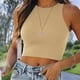 thumbnail image 5 of Parte Superior De La Cosecha Top corto para mujer Estilo informal Cami Top corto Slim Fit Traje diario (Caqui S) Cgtredaw Para estrenar, 5 of 6