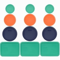 Pyrex (3) 7202-PC, (3) 7200-PC, (3) 7201-PC, and (3) 7210-PC Plastic Storage Replacement Lids
