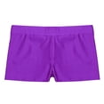 thumbnail image 5 of inlzdz Girls V Cross Waist Short Leggings Bike Dance Tumbling Athletic Gymnastics Shorts Activewear Purple 14, 5 of 6
