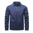 thumbnail image 4 of Men's Solid Color Notch Lapel Lightweight Casual Jacket Outdoor Autumn Coat Comfortable Stylish Versatile, 4 of 5
