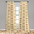 thumbnail image 5 of Ambesonne Urban Curtains, Cartoon Retro Scooters, Pair of 28"x95", Multicolor, 5 of 5