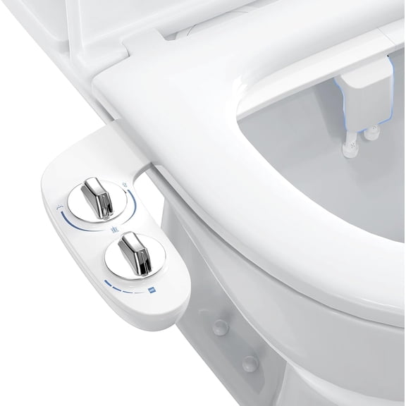 Bidet Attachment for Toilet Seat Water Pressure - Non Electric Bidets Self Cleaning Sprayer - Dual Nozzle Bidet Attachments Toilets Spray - Adjustable Bidets Wash Butt Cleaner for Bathroom