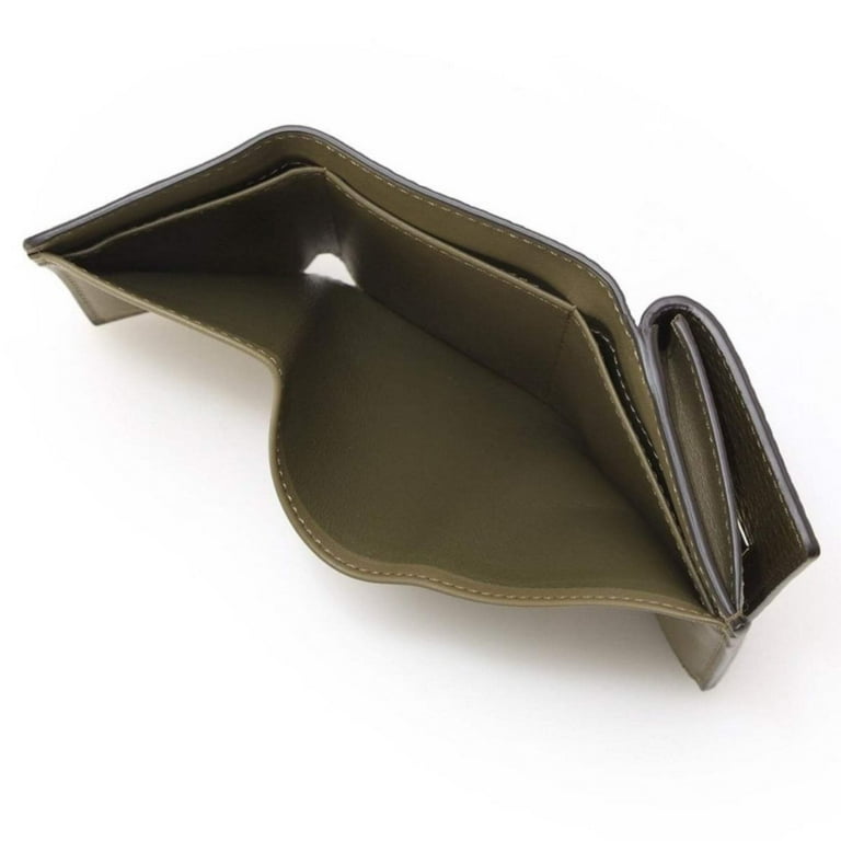 New Fendi Selleria Leather Avocado Green Micro Trifold Wallet