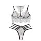 thumbnail image 1 of VISgogo 2 uds conjunto de lencería Sexy para mujer, sujetador Halter con bordado de encaje, Tanga delgada transparente ahuecada, juguete sexual para placer VISgogo moda, 1 of 5