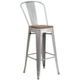 thumbnail image 3 of Emma + Oliver Curved High Back Bar Stools, Silver, 3 of 12