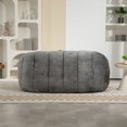 thumbnail image 2 of Lazy Bean Bag Loveseat Sofa Supportive Foam Fill Chenille Upholstery No Installation Required 500 lbs Capacity Versatile Seating, 2 of 12