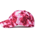 thumbnail image 4 of Bibifish Womens Red & Pink Tie-Dye Baseball Cap Curved-Brim Soft Fabric Lightweight Casual Vacation Streetwear Outdoor Sun Protection Cap, 4 of 5