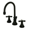 thumbnail image 1 of Kingston KS2980AX Robinet de Lavabo à Large Diffusion de 8 Po avec Bonde en Laiton, Noir Mat, 1 of 3