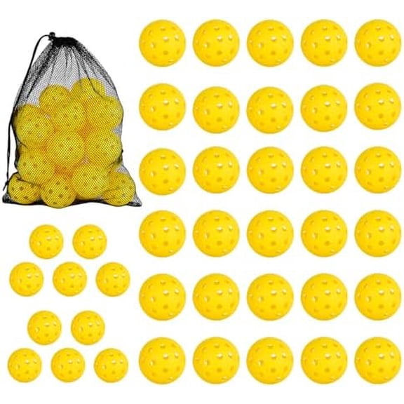 WLIKKS Pickleball Balls 20Pack|40Pack, 40 Holes USAPA Approved Pickleball Balls with Mesh Bag, Perfectly Balanced, High Bounce True Flight, Outdoor Pickleball Balls for Tournament Play