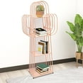 thumbnail image 4 of 4-Tier Metal Bookshelf, Creative Cactus Bookcase Freestanding Display Rack Corner Plant Shelf Open Storage Organizer for Home Office Pink, 4 of 18