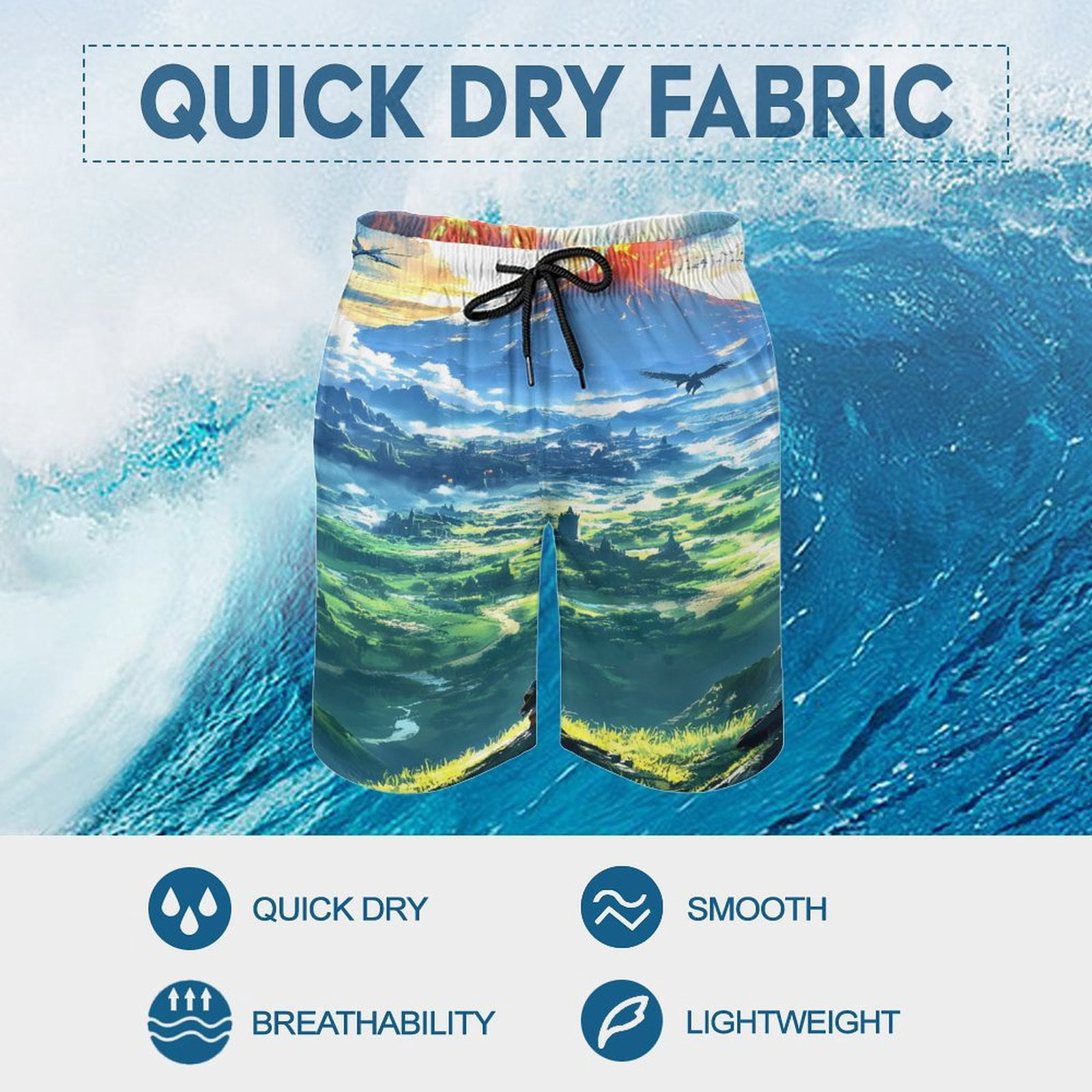 The Legend of Zelda Men's Shorts Quick Dry 3D Printed Beach Men's Swim Trunks with Pockets Mesh Lining Bathing Beachwear XS