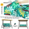thumbnail image 6 of Replacement Cushions for Swing, Waterproof Porch Swing Cushion, 2-3 Seat Outdoor Bench Cushion with Backrest for Patio Furniture Garden Porch Loveseat Glider Pad (Green Flower 60*40in), 6 of 8