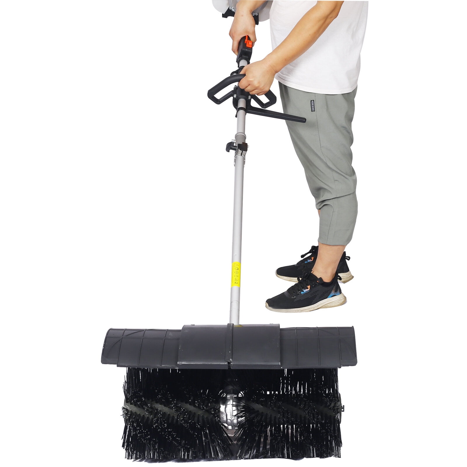 52cc Gas-Powered Snow Sweeper & Broom - 21" Wide Orange EPA-Certified 2-Stroke Snow Brush