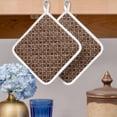 thumbnail image 2 of Brown Geometric Abstract Pot Holders for Kitchen Heatproof Potholder, 4 Pack Contemporary Modern Art Hot Pads Multipurpose Oven Pads Cloth Potholders Trivet for Cooking and Baking, 2 of 8