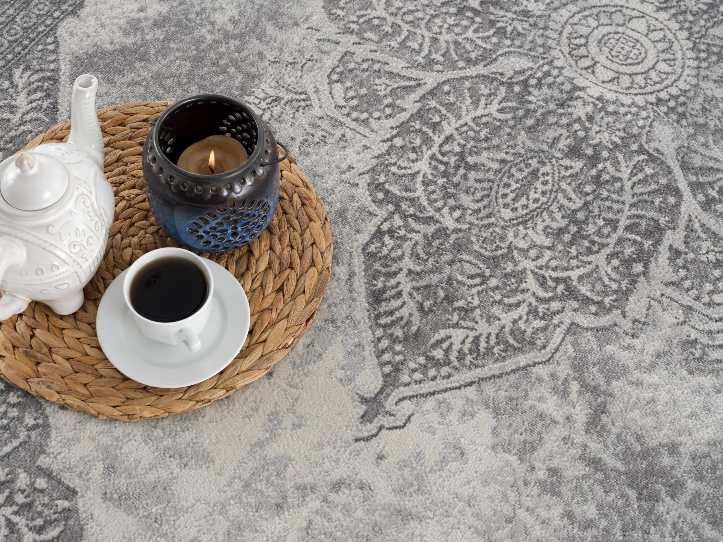 Tapis d'intérieur marocain Rug Branch Havana 2' x 3' (Taille exacte : 2'3" x 3'), gris beige, style sud-ouest - Entrée, couloir, salle de bain et cuisine