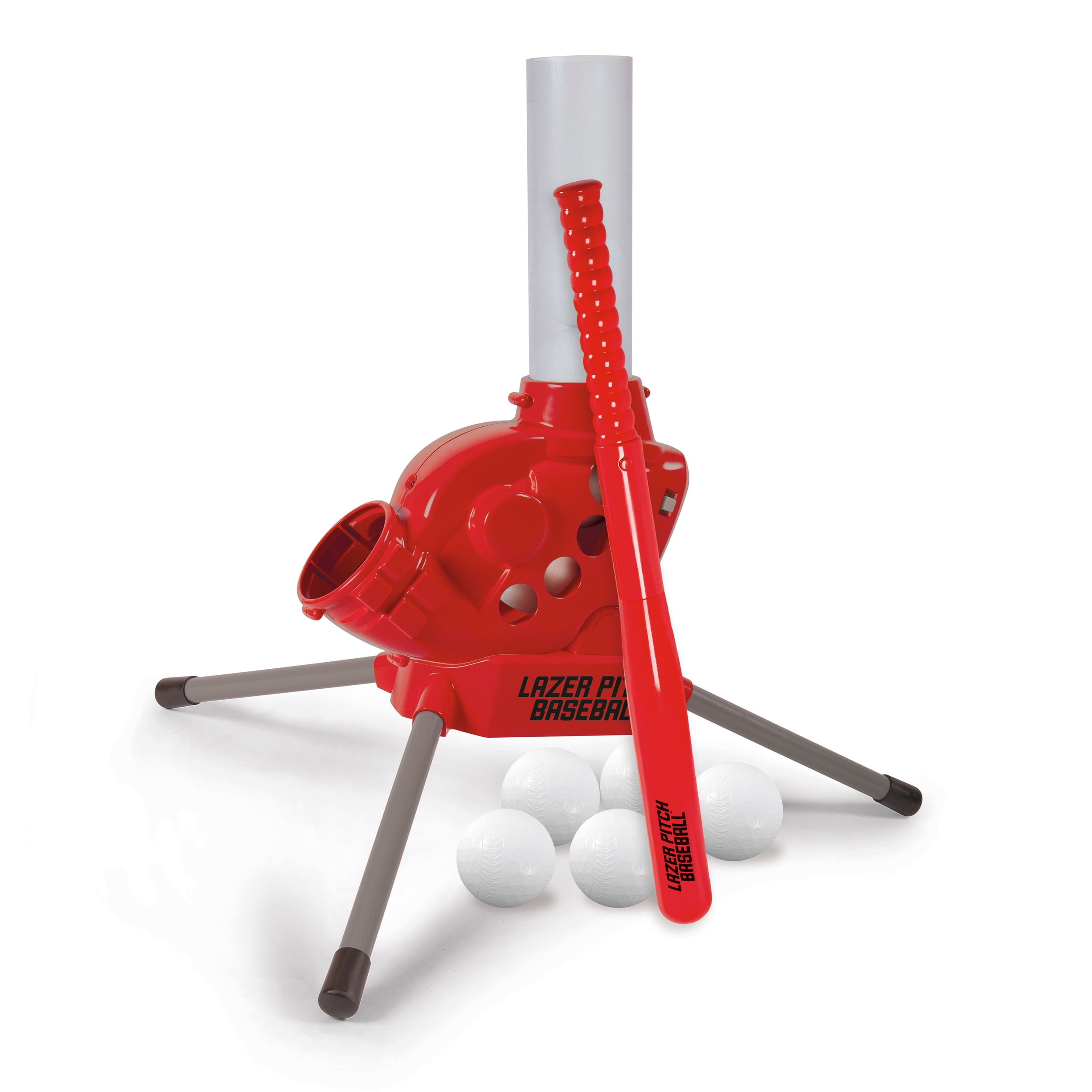Diggin Lazer Pitch Baseball Pitching Machine 26 Inch Remote Control Bat 5 Balls for sale online 