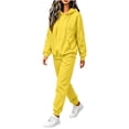 thumbnail image 5 of Jerdar Womens 2 Piece Lounge Set Hoodie Jogger Pants Oversized Solid Color Drawstring Pocket Elastic Waistband Casual Fall Winter Travel Outfits S, 5 of 8
