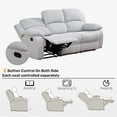 thumbnail image 6 of Gewnee Linen Fabric Upholstered Manual Reclining Sofa with 3 Recliners and Cup Holders,Gray, 6 of 8
