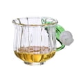 thumbnail image 1 of Taza de vidrio soplado a mano con asa en forma de lirio de la válvula, 135 ml. Tazas de café/té de vidrio borosilicato transparente., 1 of 6