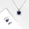 thumbnail image 4 of Everly Women's 3/4ct TGW Diffused Sapphire and 1/10ct TW Diamond White Gold Halo Pendant with Chain, 4 of 9