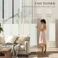 thumbnail image 6 of Resenkos 8-Panel Folding Room Divider - Portable Privacy Screen, Wave Fiber Partition for Home Office, White, 6 of 7