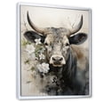 thumbnail image 2 of Designart "Cow Sumi Asian beauty X" Asian Floater Framed Canvas Wall Art, 2 of 7