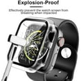 thumbnail image 4 of 2 Pack Hard Case Compatible for Apple Watch SE Series 6 5 4 44mm Built in 9H Tempered Glass Screen Protector Slim Bumper Touch Sensitive Full Protective Cover Compatible for iWatch 44mm - Clear, 4 of 6